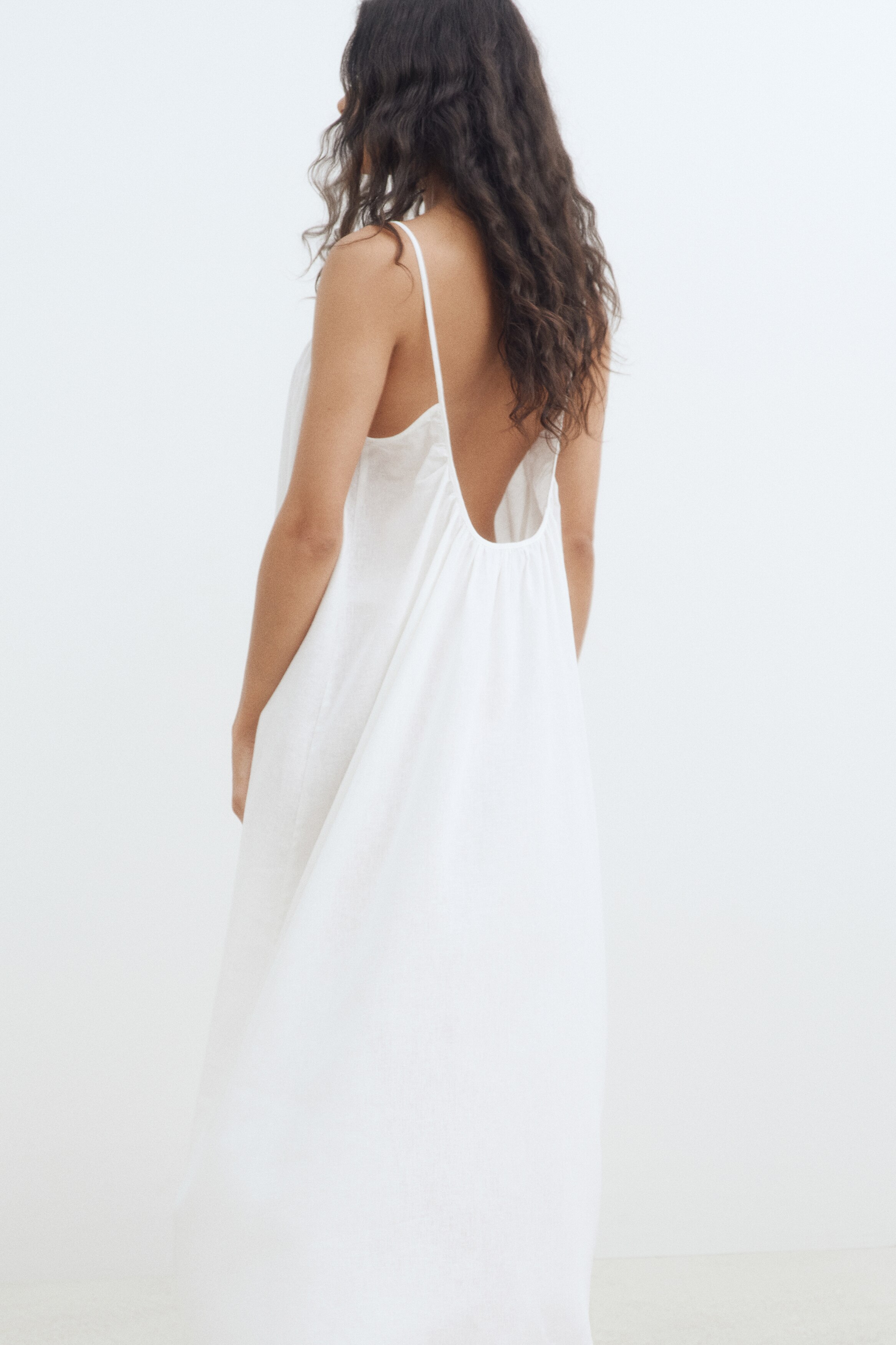 Linen-Blend Strappy Dress