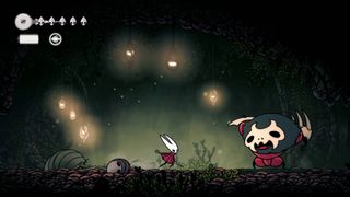 Hollow Knight Silksong Hornet approaching Skarrgard red ant skull boss