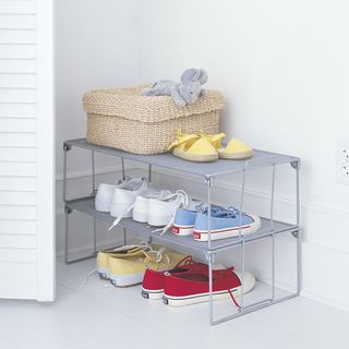 shoe rack with shoes