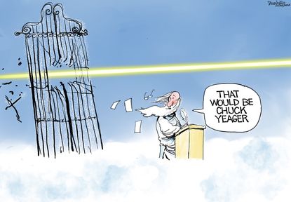Editorial Cartoon U.S. Chuck Yeager RIP