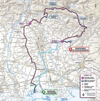 Route map for stage 19 of 2022 Giro d'Italia