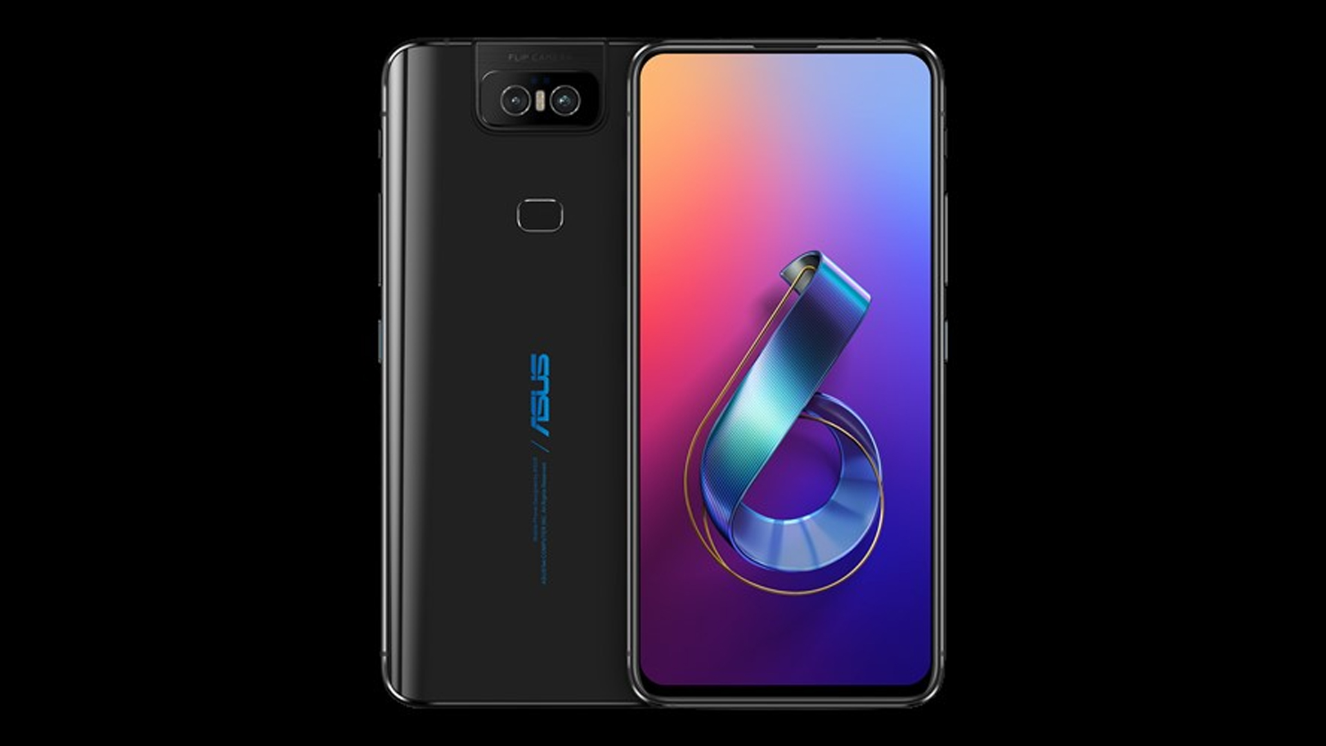 Asus ZenFone 6 on a black background