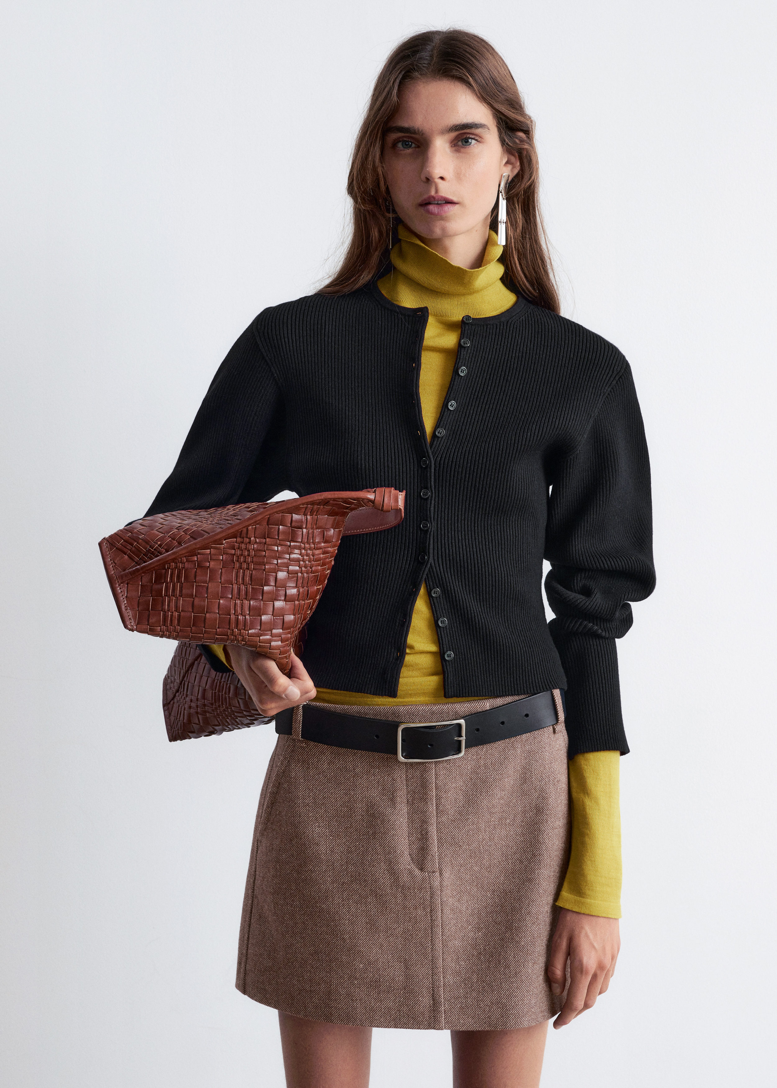 Fitted Rib-Knit Cardigan