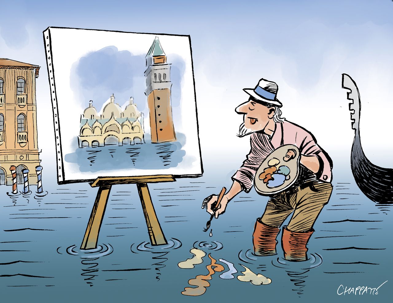 Editorial Cartoon U.S. Venice Floods