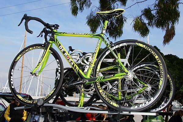 The rest of Rock Racing's crew departed for Stage 1 on these hot looking DeRosa King 3 rigs.
