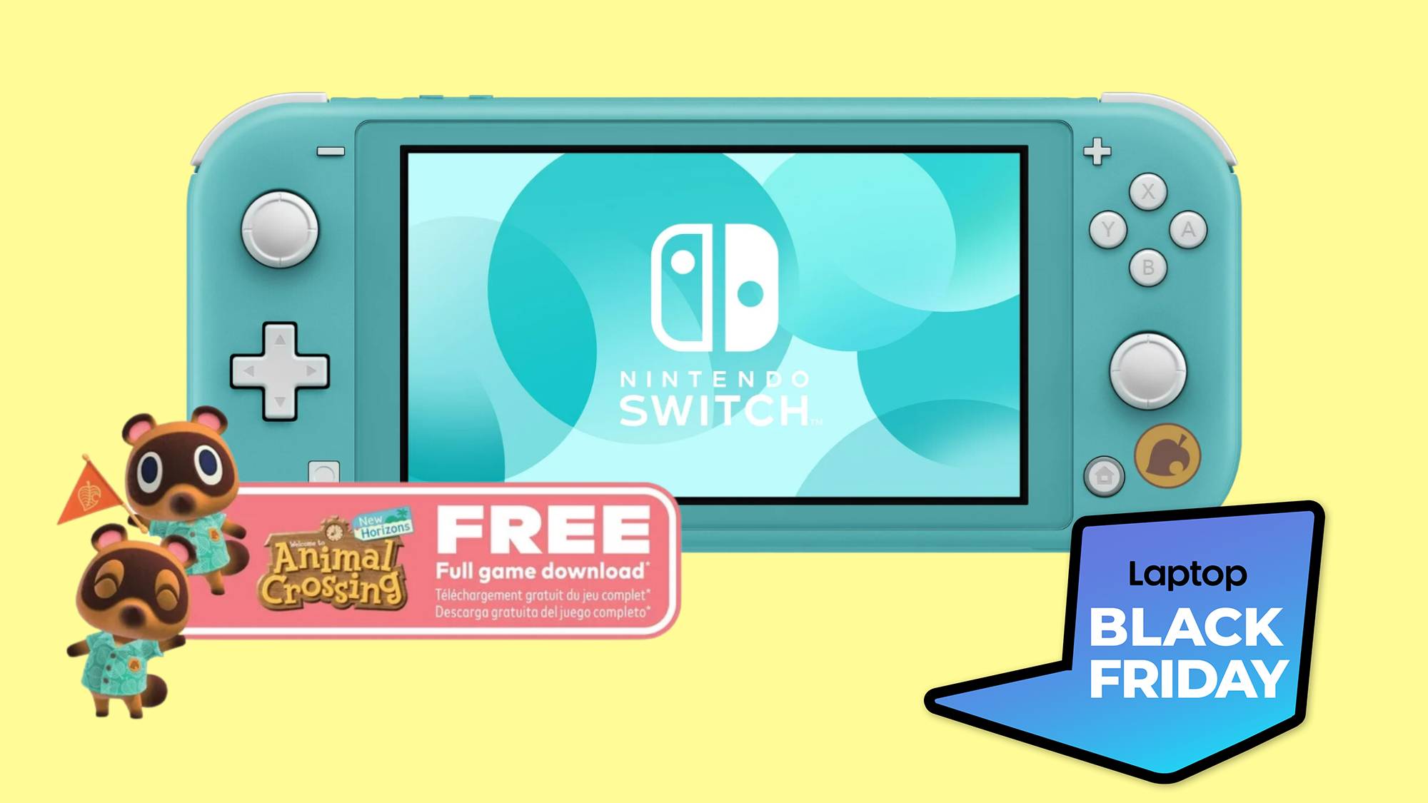 Get Switch Mag Lite Laptop Black Nintendo | with this bundle Animal for Crossing: free Horizons Friday New