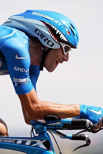 George Hincapie (Discovery) was hungry as a shark today