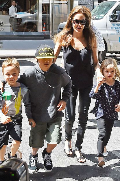 Angelina Jolie takes her kids to the FAO Schwarz