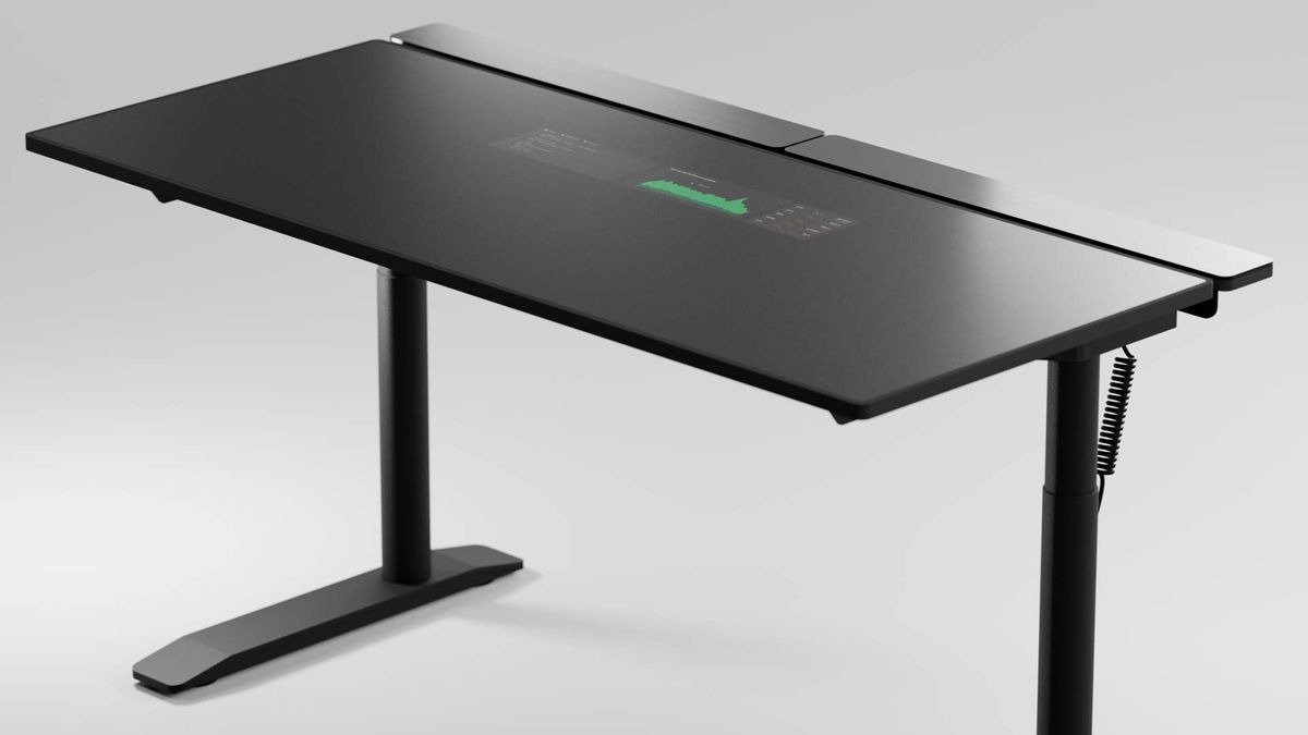 This is almost the sci-fi gaming desk of my dreams yet I am not worthy