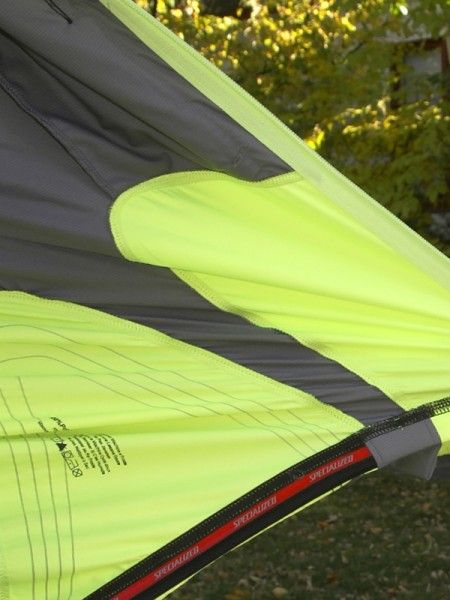 Silicone rubber along the rear of the hem keeps the bottom of the Deflect Hybrid in place