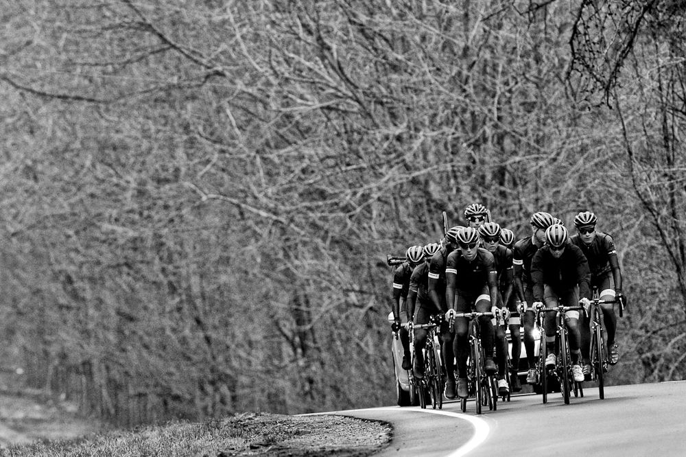 The team on a five-hour ride.