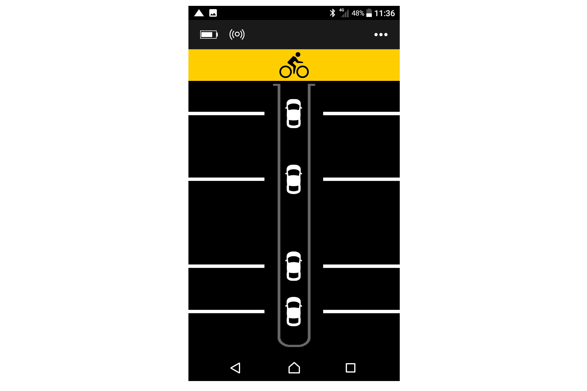 Garmin Varia smartphone app screen showing vehicles