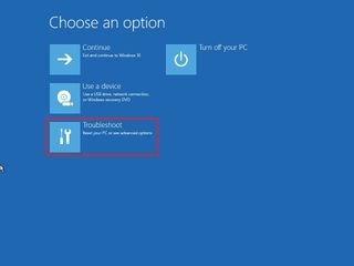 Windows Setup troubleshoot option