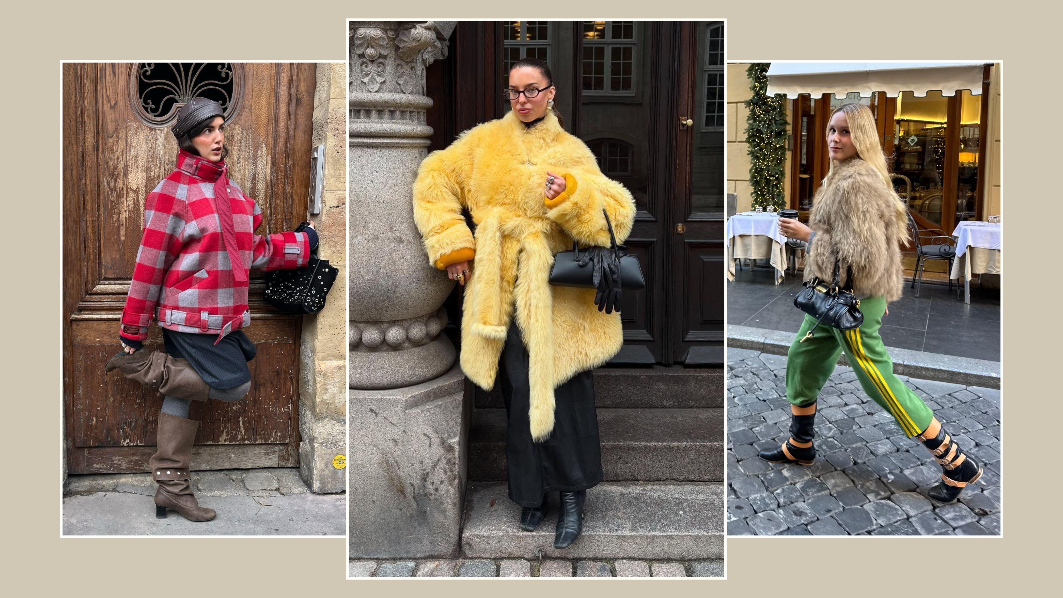 A collage of women wearing boot trends for spring 2026.