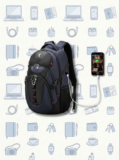 Laptop Backpack With USB Port & RFID Pouch