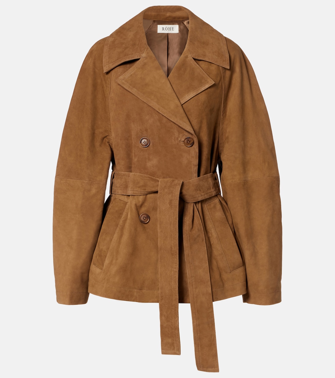 Belted Suede Jacket in Brown - Rohe