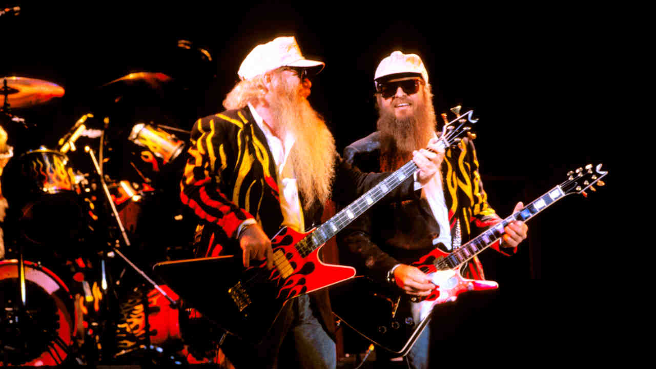 ZZ Top performing live onstage in 1985