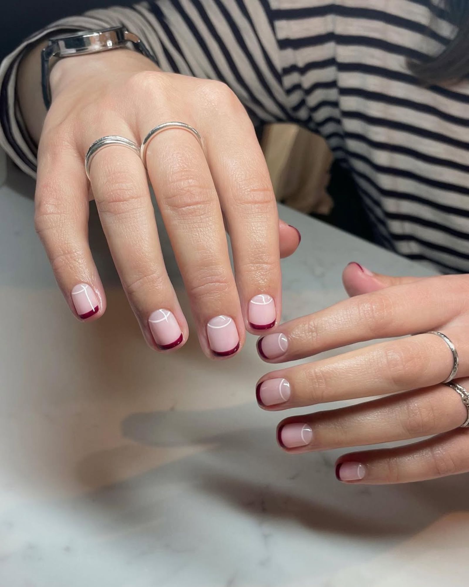 @paintbyjaz Half Moon Manicure