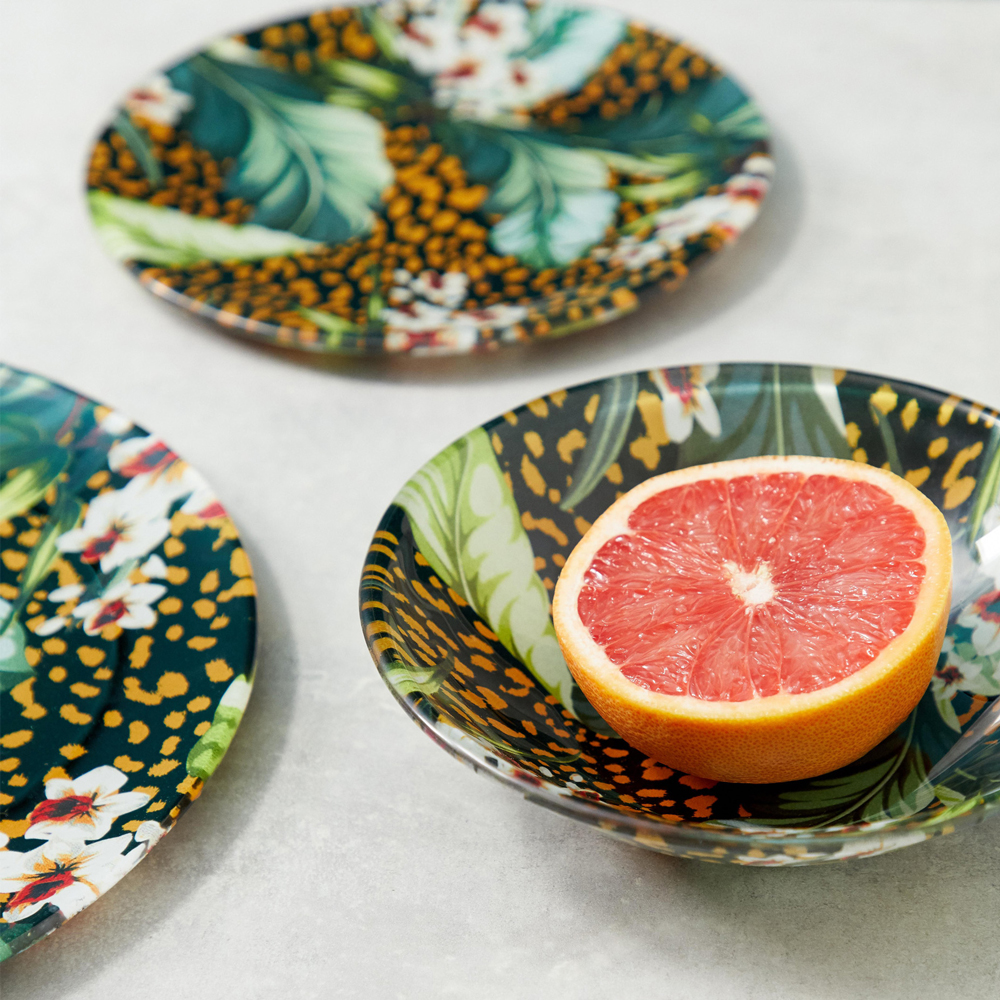 glassware and plates with sweet lime