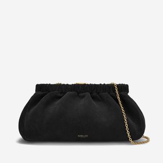 The Miami Clutch | Black Suede & Black Smooth | Demellier