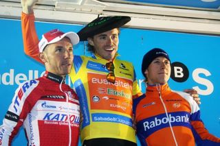 Final Pais Vasco podium (l-r): Joaquim Rodriguez, Sammy Sanchez and Bauke Mollema