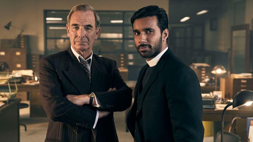 Robson Greene as Geordie Keating and Rishi Nair as Alphy Kotteram in Grantchester Season 9