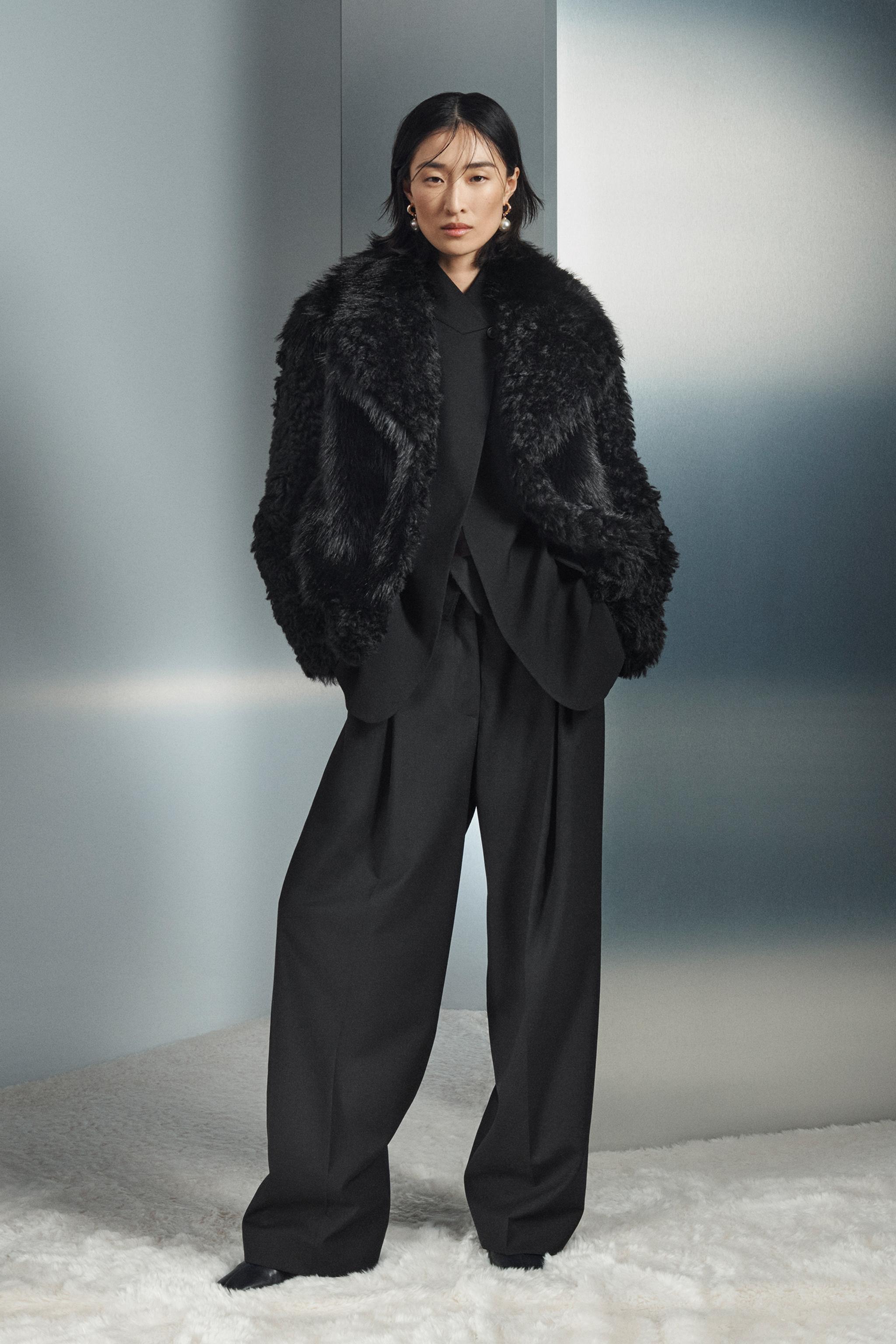 Zw Collection Wide Leg Pleated Pants