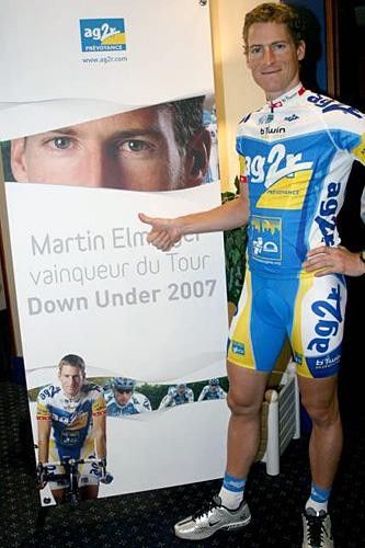 Martin Elmiger present for his Tour Down Under win
