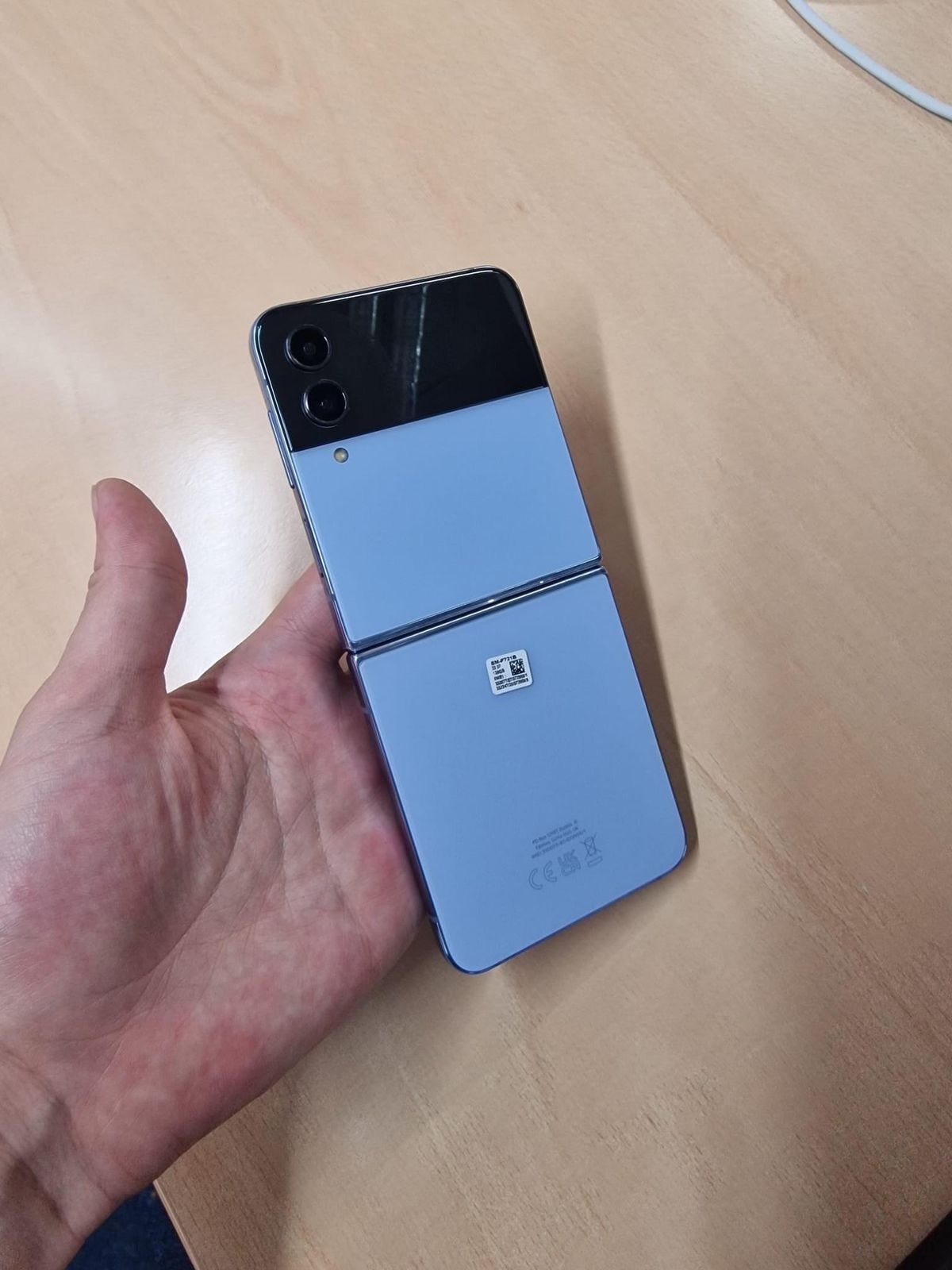Samsung Galaxy Z Flip 4 real-world photos in blue color variant