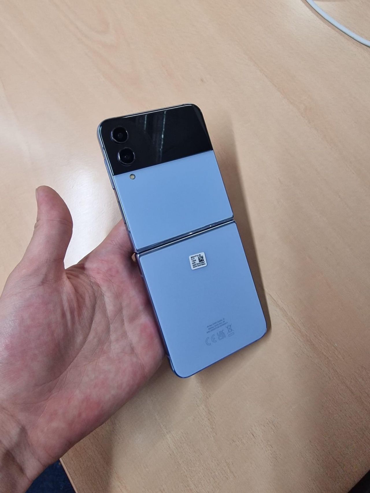 Samsung Galaxy Z Flip 4 real-world photos in blue color variant