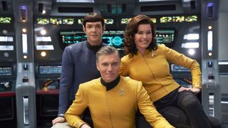 Captain Pike and the crew of the Enterprise