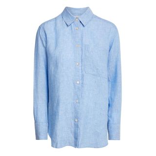 Pure Linen Collared Relaxed Shirt