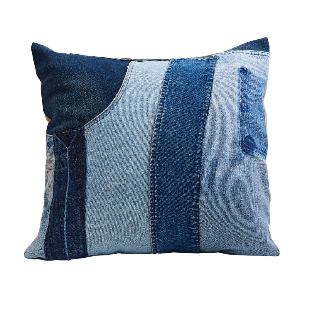 Rentrayage, Patchwork Denim Pillowcase