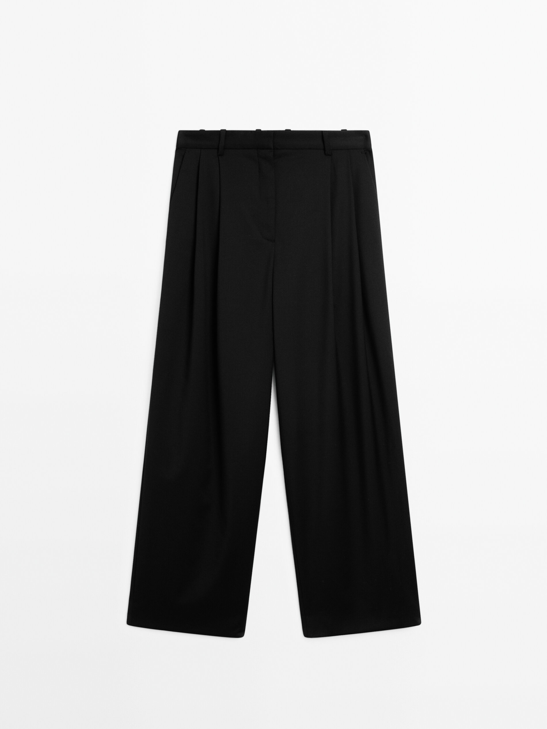 Pleated Extra Fine Wool Trousers