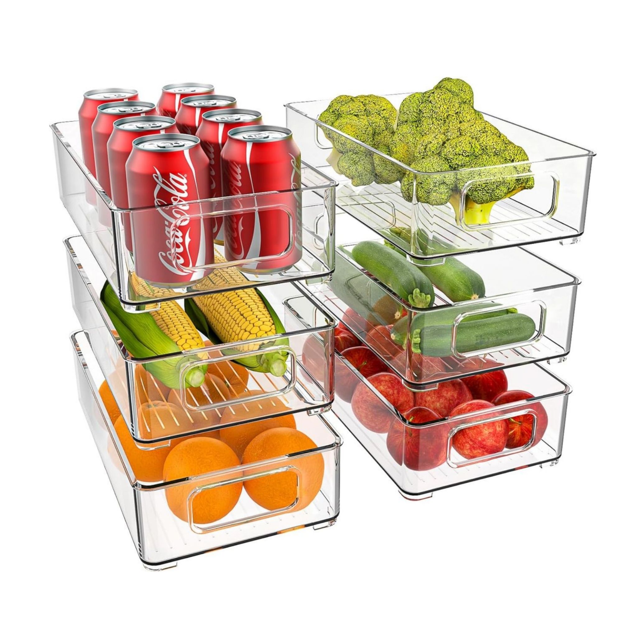 Stackable Fridge Organiser, Pack of 6