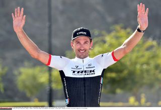 Fabian Cancellara (Trek) on the podium