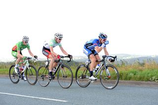 Fenn, Hampton and Van Poppel in break, Tour of Britain 2011, stage three