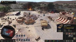Tanks destroying a town