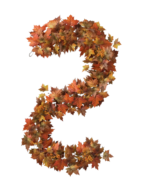 6' Orange Maple Leaf Fall Garland