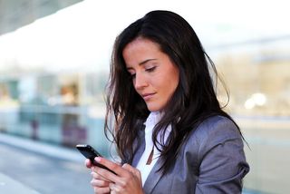 a women using a smartphone