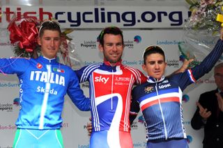 Mark Cavendish top podium, London-Surrey Cycle Classic 2011