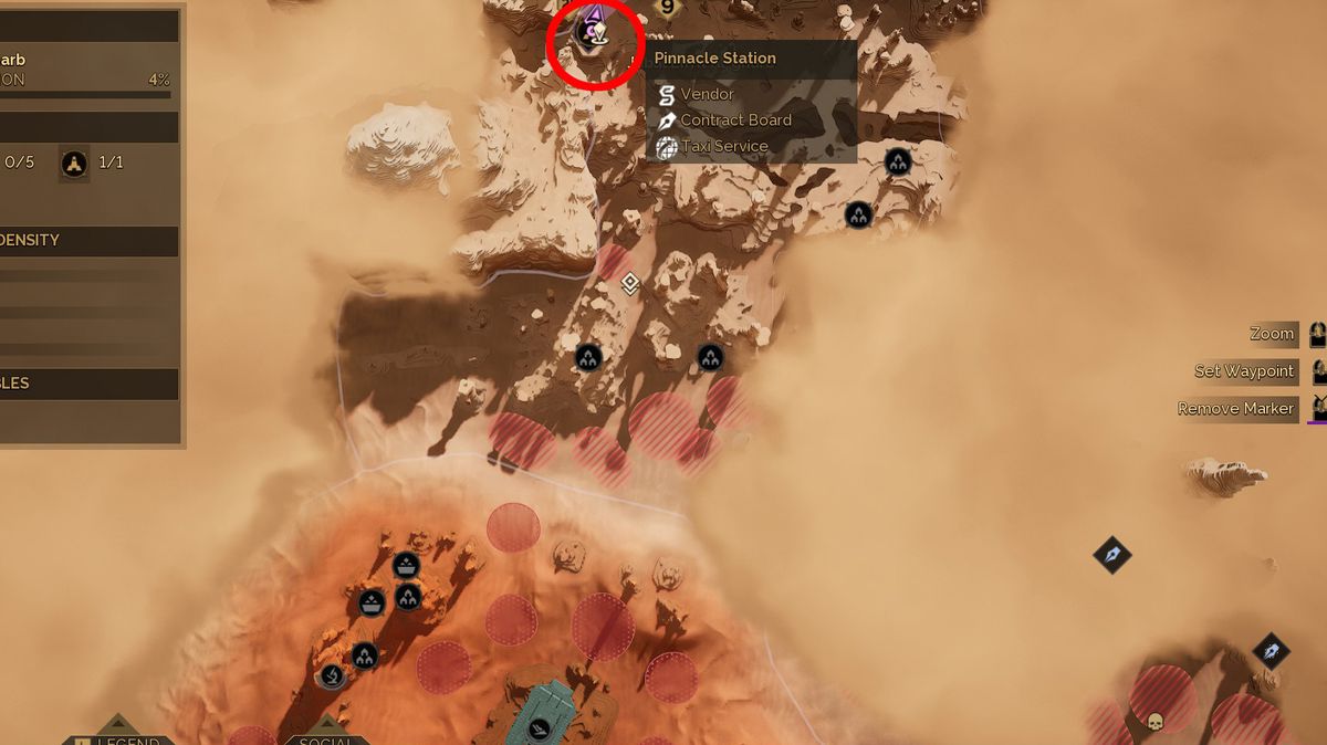 Location on map of Dune: Awakening Swordmaster trainer