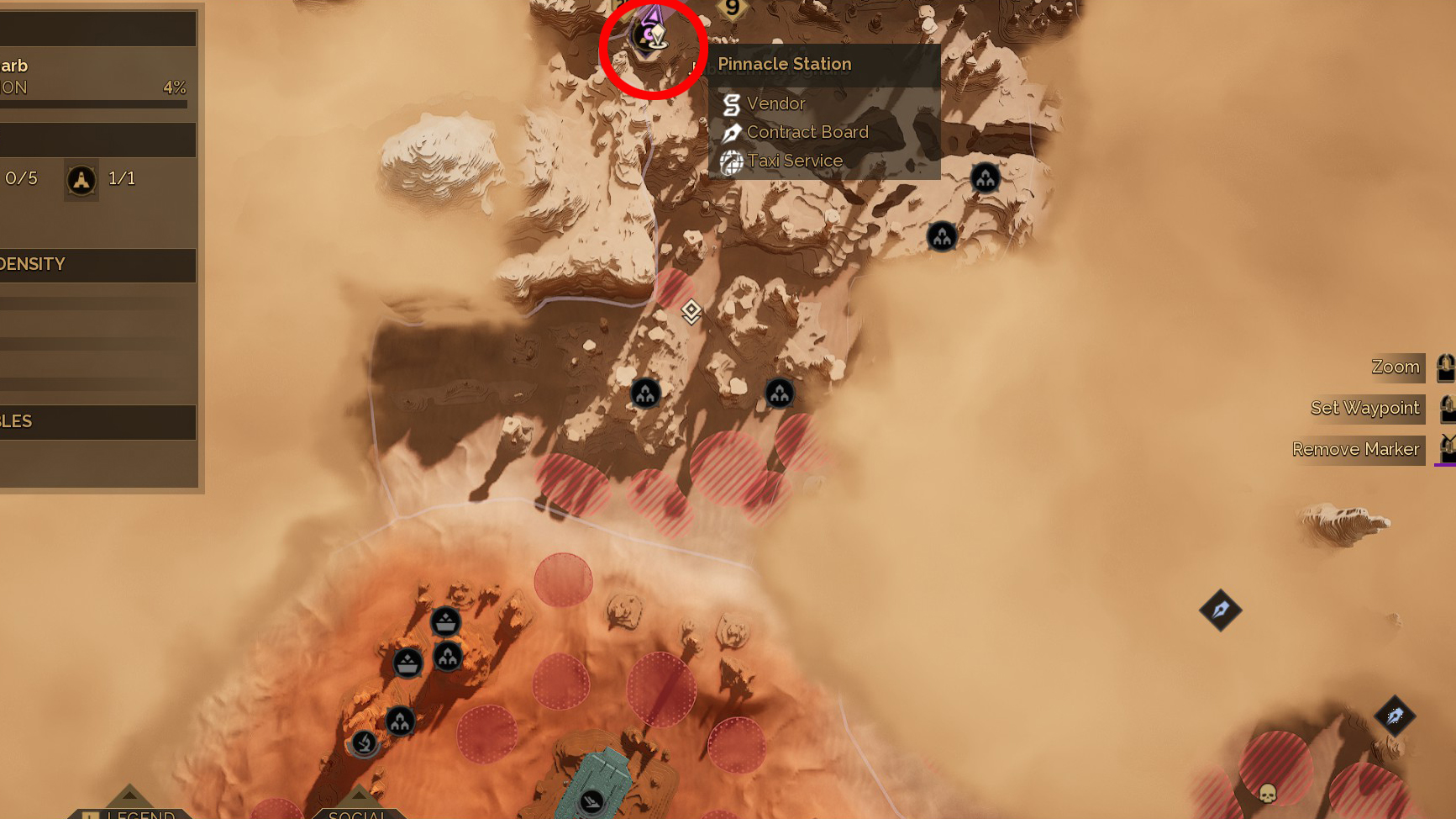 Location on map of Dune: Awakening Swordmaster trainer