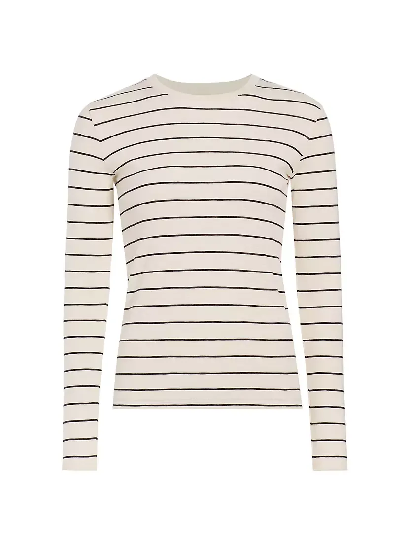 Striped Cotton-Blend Crewneck Long-Sleeve T-Shirt