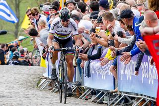 Peter Sagan (Tinkoff) rides away on the Paterberg at the Tour of Flanders