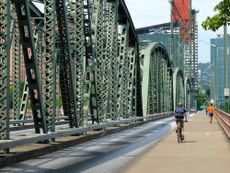 A biker in Portland, Oregon