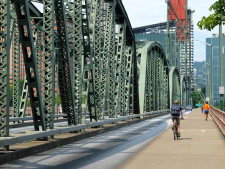 A biker in Portland, Oregon