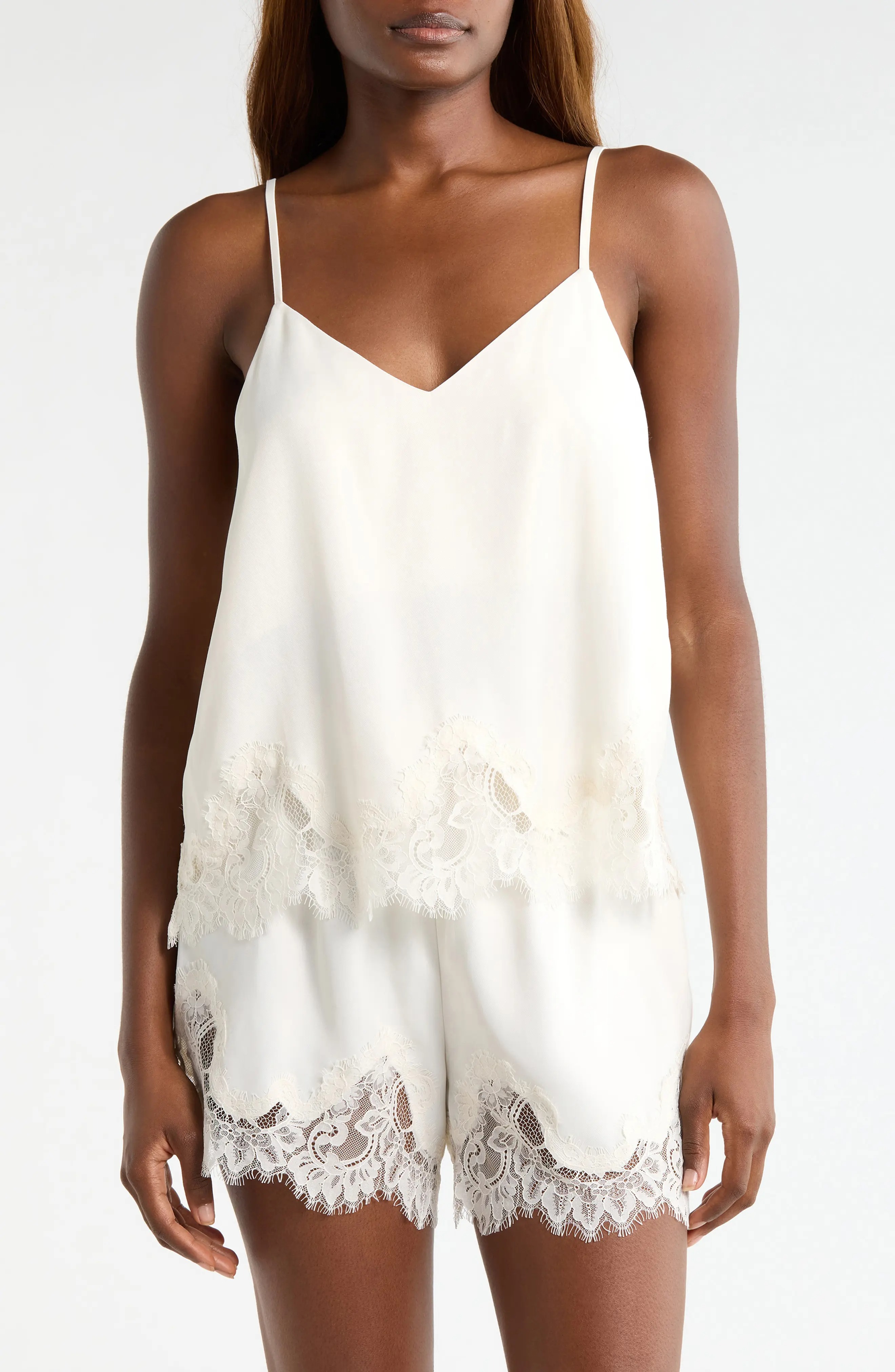 Nordstrom, Midnight Lace Trim Camisole &amp;amp; Shorts