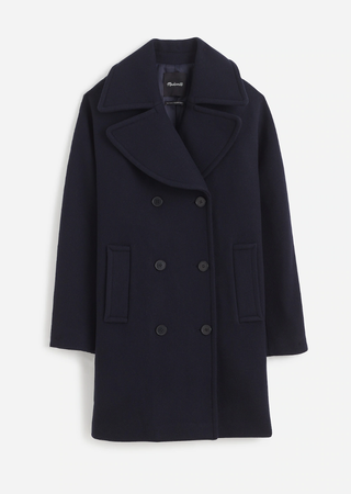 Madewell Oversized-Collar Peacoat in Insuluxe Fabric (Was $328) 