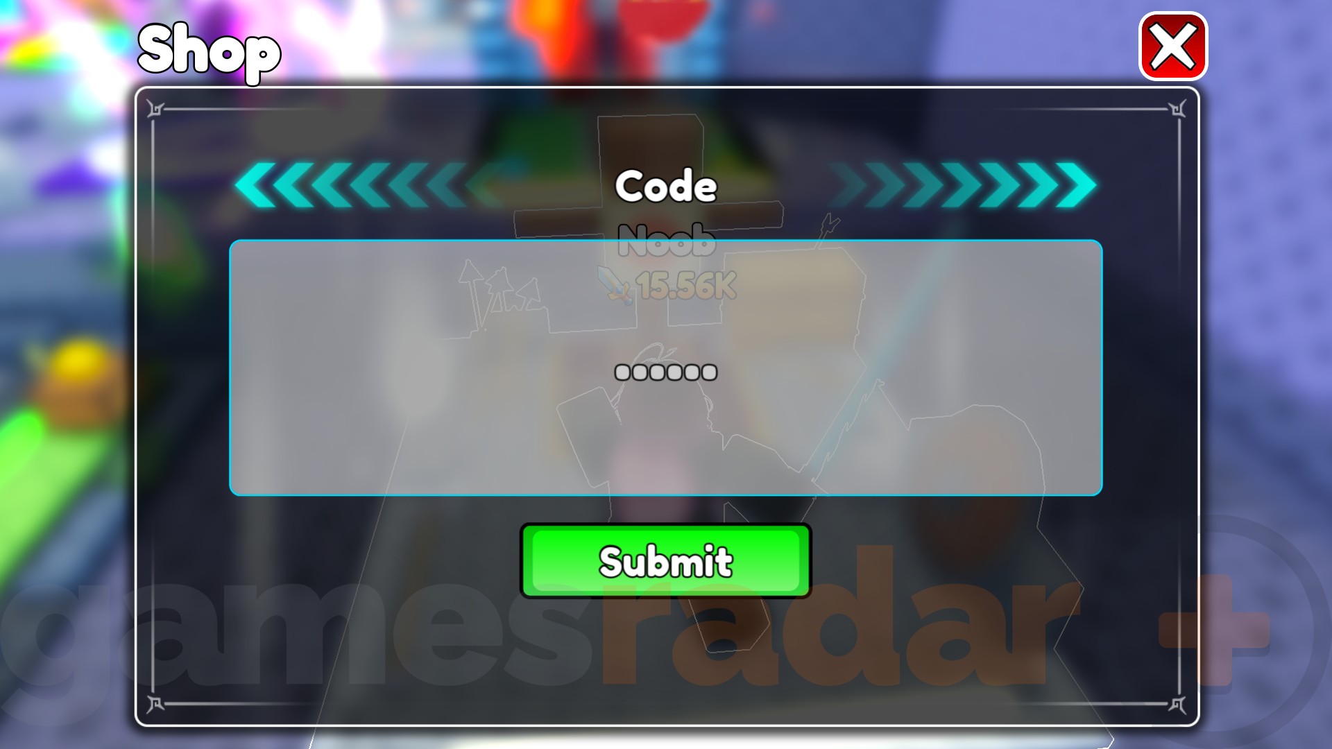 The +1 Loot to Forge codes redemption box as seen in-game.
